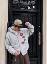 Hoodie cremallera parches SHKR