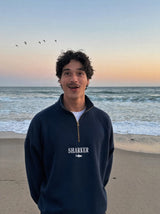 Sudadera Half zip BASIC AZUL MARINO