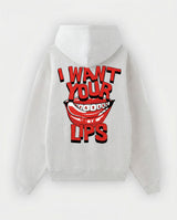 Hoodie Lips Gris