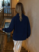 Sudadera Half zip BASIC AZUL MARINO