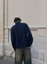 Sudadera Half zip BASIC AZUL MARINO