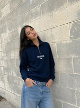 Sudadera Half zip BASIC AZUL MARINO