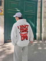 Hoodie Lips Gris